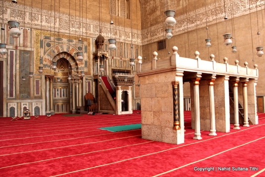 Inside Sultan Hasan Mosque in Cairo, Egypt - a great example of Mamluk dynasty architecture