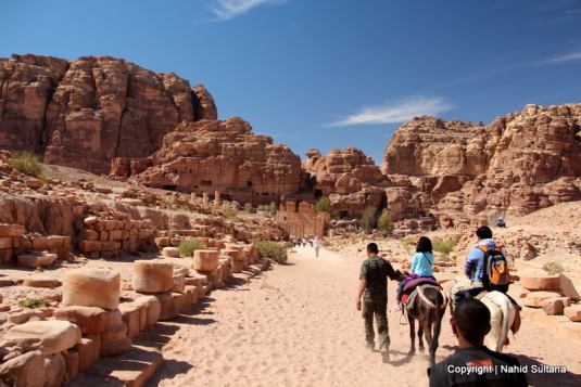 From my mule - riding thru the Roman ruins of Petra