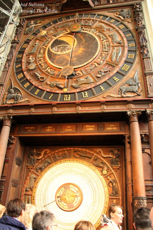 Astronomical Clock inside St. Mary's Church from 1472 in Rostock