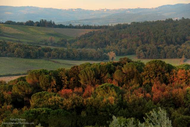 Hillside of Montereggioni in Italy